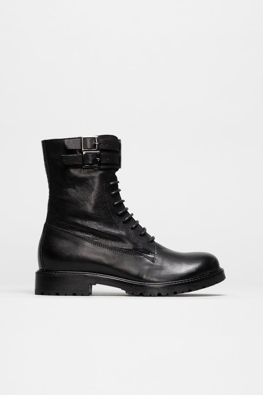 Lace-up Boot Mila | Black Calf Leather