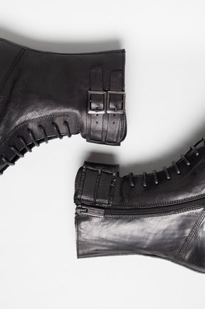 Lace-up Boot Mila | Black Calf Leather
