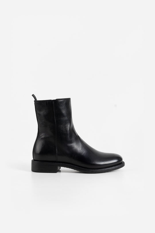 Zipper Boot Salice | Black Calf Leather