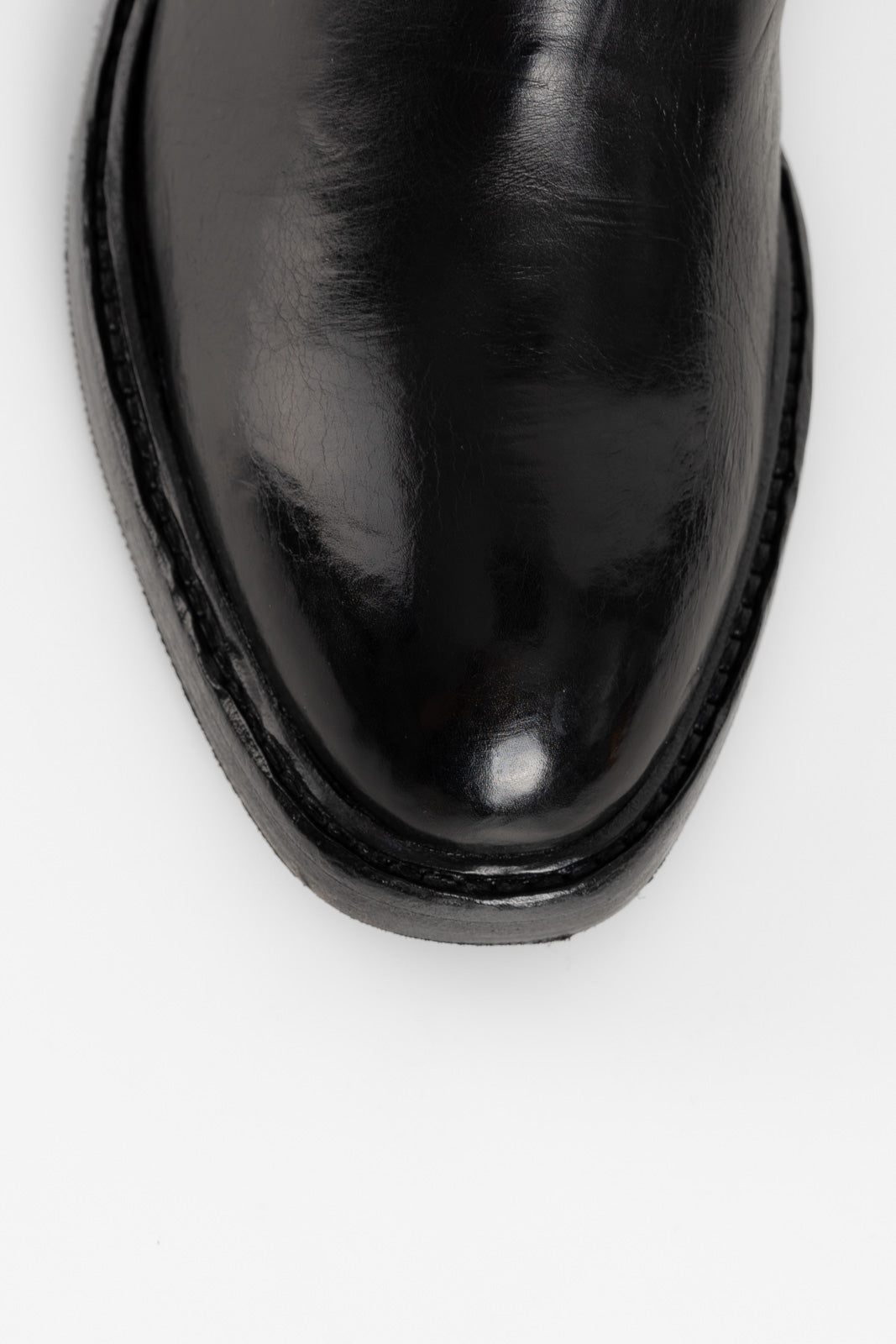 Heeled Boot Lara | Black Washed Calf Leather