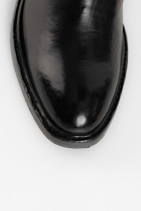 Heeled Boot Lara | Black Washed Calf Leather
