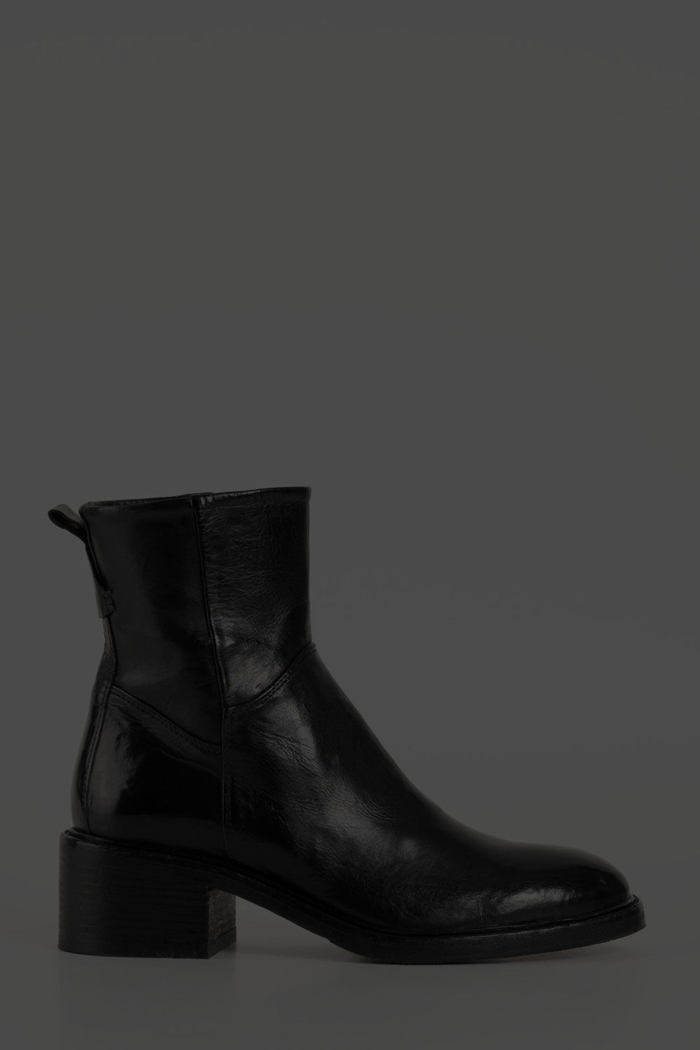 Boot Lara | Black Washed Calf Leather