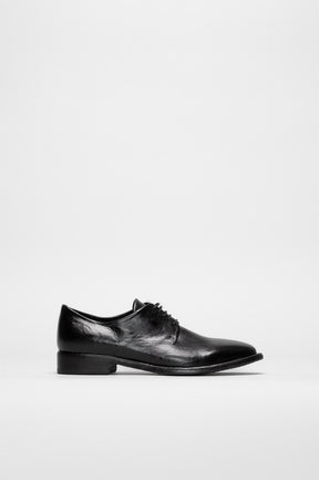Derby Babette | Black Washed Calf Leather