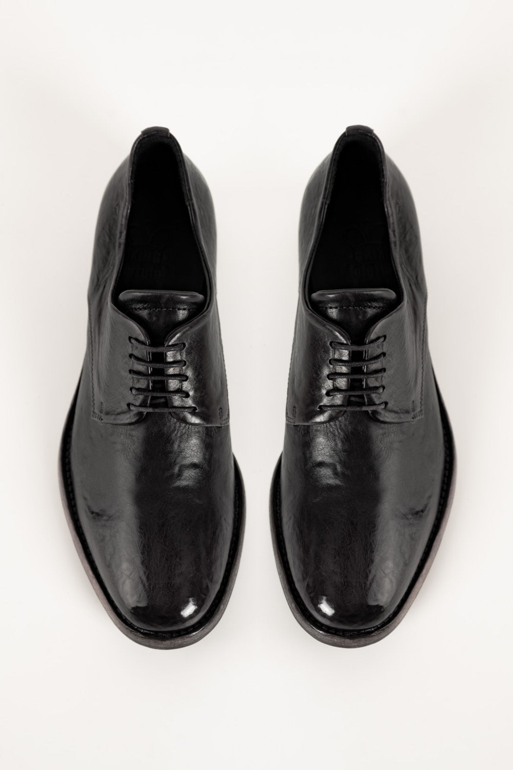 Derby Babette | Black Washed Calf Leather