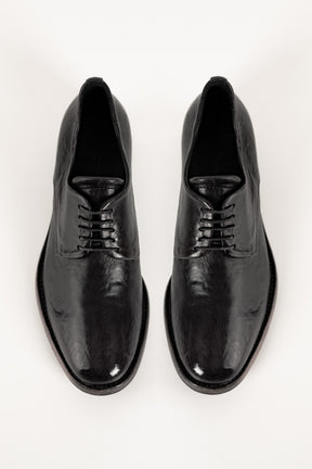 Derby Babette | Black Washed Calf Leather