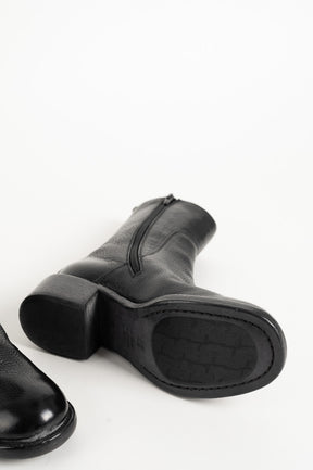 Heeled Boot Arizona | Grained Black Calf Leather