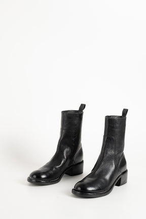 Heeled Boot Arizona | Grained Black Calf Leather
