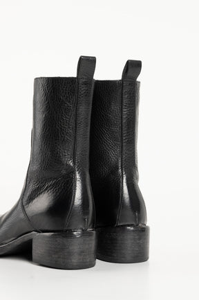 Heeled Boot Arizona | Grained Black Calf Leather