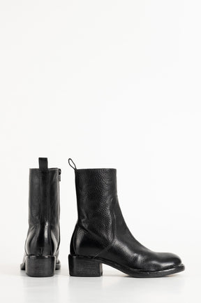 Heeled Boot Arizona | Grained Black Calf Leather