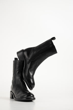 Heeled Boot Arizona | Grained Black Calf Leather
