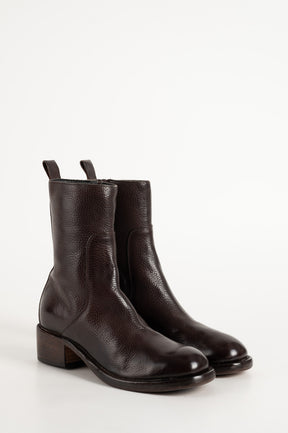 Heeled Boot Arizona | Grained Brown Calf Leather
