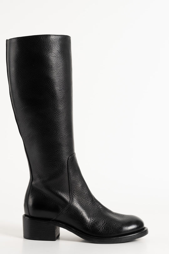 High Boot Arizona | Raw Black Calf Leather