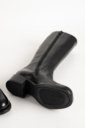 High Boot Arizona | Raw Black Calf Leather