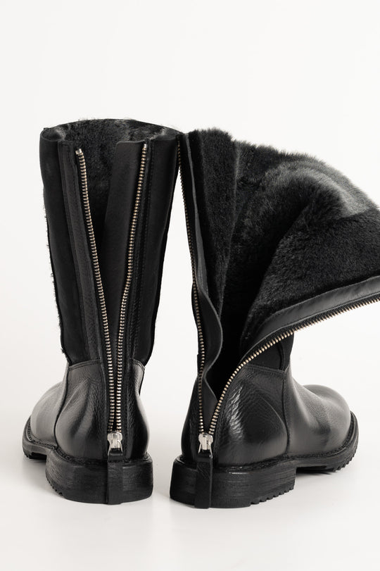Zip Boot Kobe | Raw Black Calf Leather