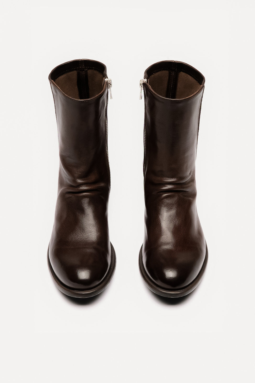 Zipper Boot Lis | Brown Washed Buffalo Leather
