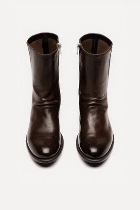 Zipper Boot Lis | Brown Washed Buffalo Leather