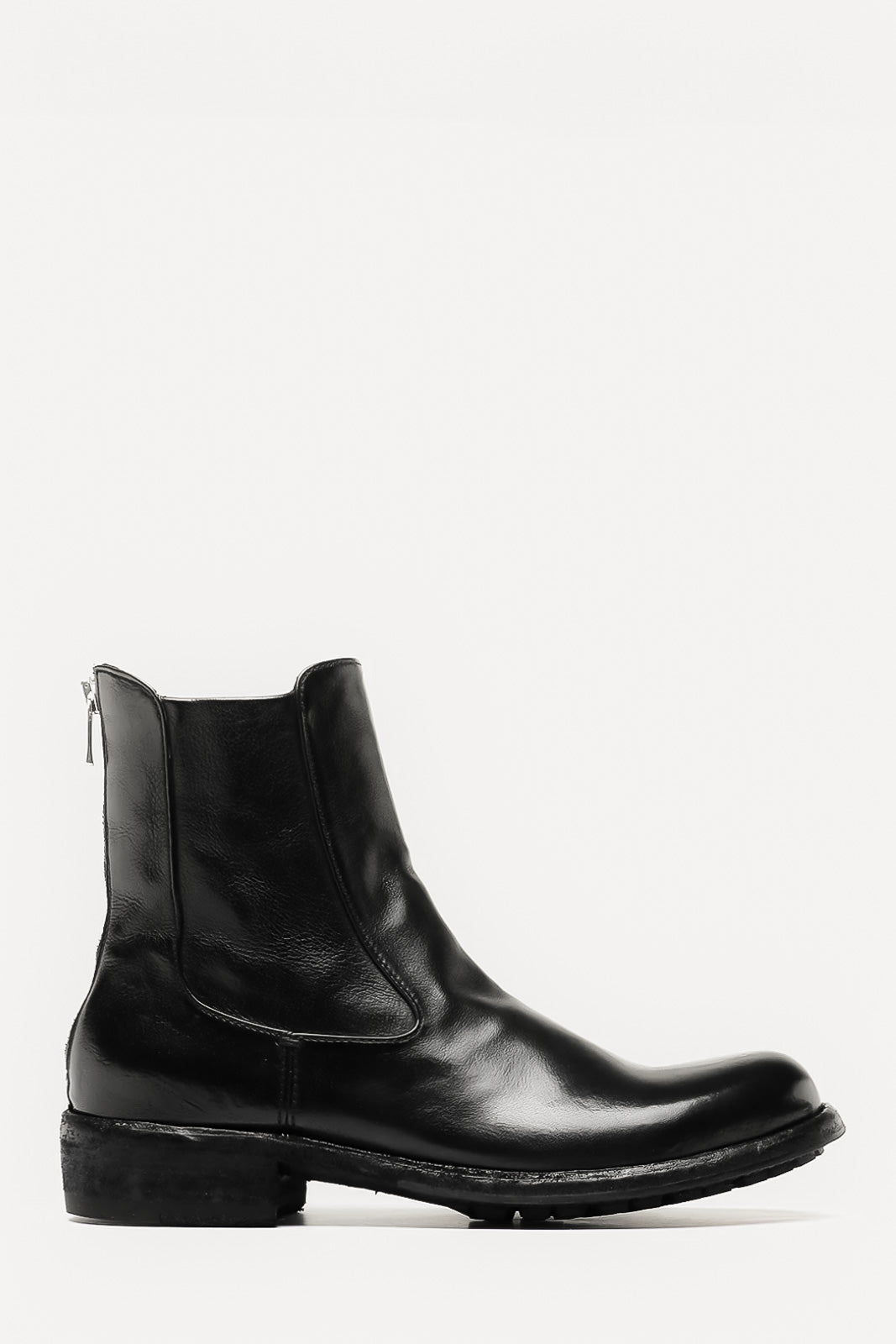 Zipper Boot Legrand | Black Washed Buffalo Leather