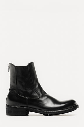 Zipper Boot Legrand | Black Washed Buffalo Leather
