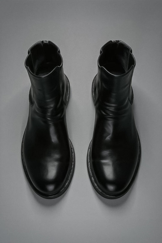 Zip Boot Legrand | Black Washed Buffalo Leather