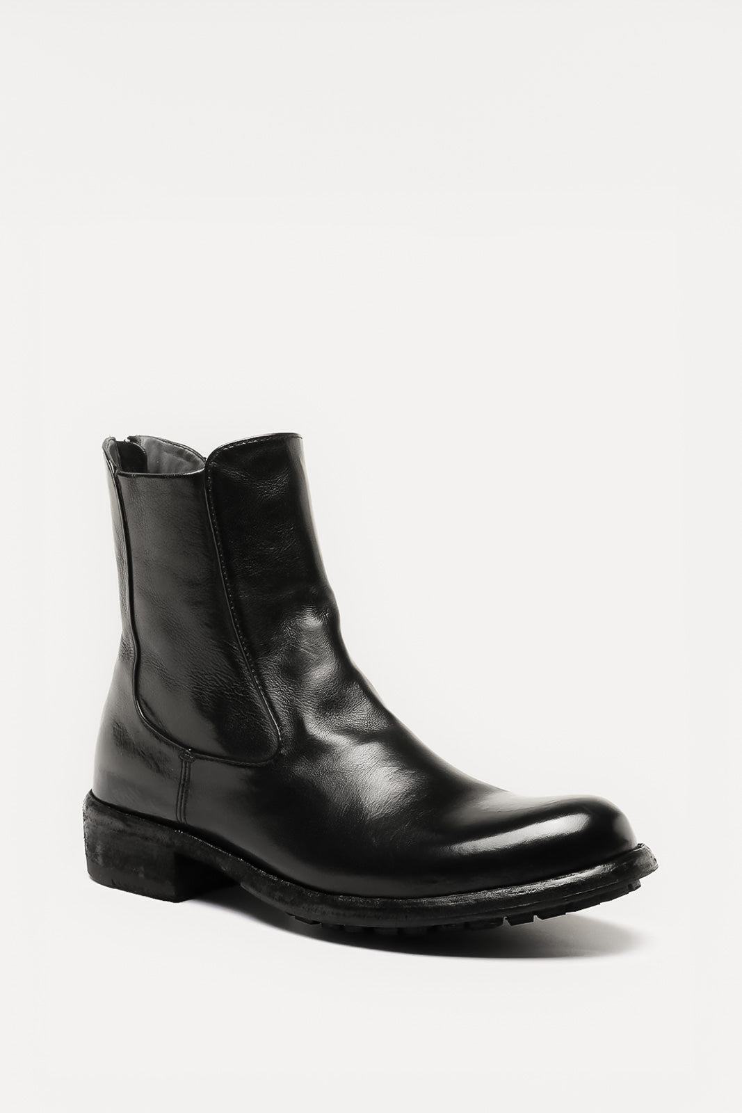 Zipper Boot Legrand | Black Washed Buffalo Leather