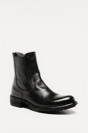 Zipper Boot Legrand | Black Washed Buffalo Leather