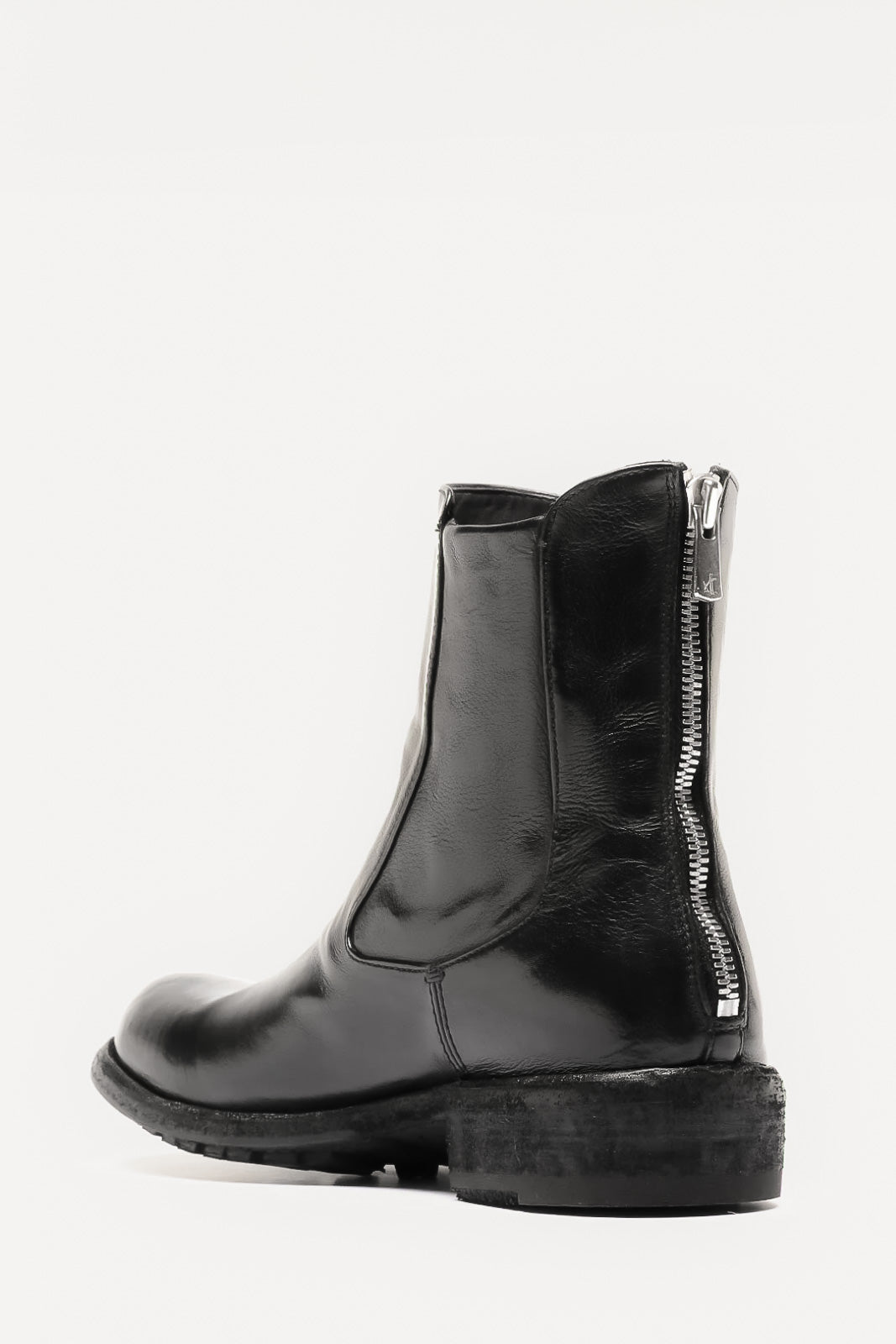 Zipper Boot Legrand | Black Washed Buffalo Leather