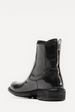 Zipper Boot Legrand | Black Washed Buffalo Leather