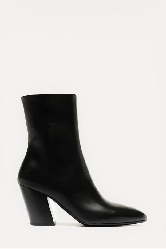Heeled Ankle Boot Sevre | Black Nappa Leather