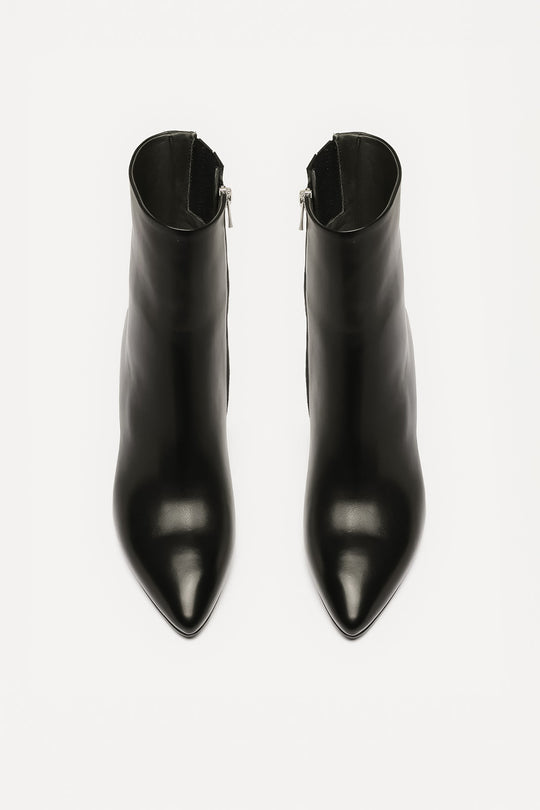 Heeled Ankle Boot Sevre | Black Nappa Leather