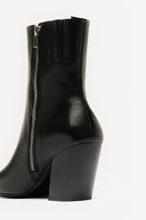 Heeled Ankle Boot Sevre | Black Nappa Leather
