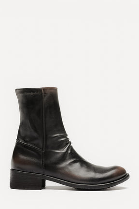 Zip-Stretch Boot Lison | Black-Brown Shade Buffalo Leather