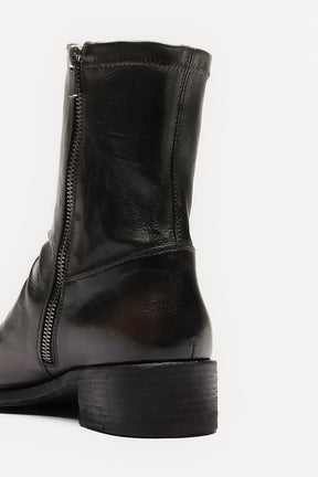Zip-Stretch Boot Lison | Black-Brown Shade Buffalo Leather