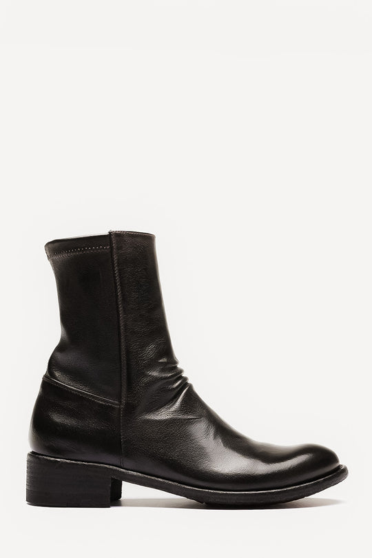 Zip-Stretch Boot Lison | Ebano Washed Buffalo Leather