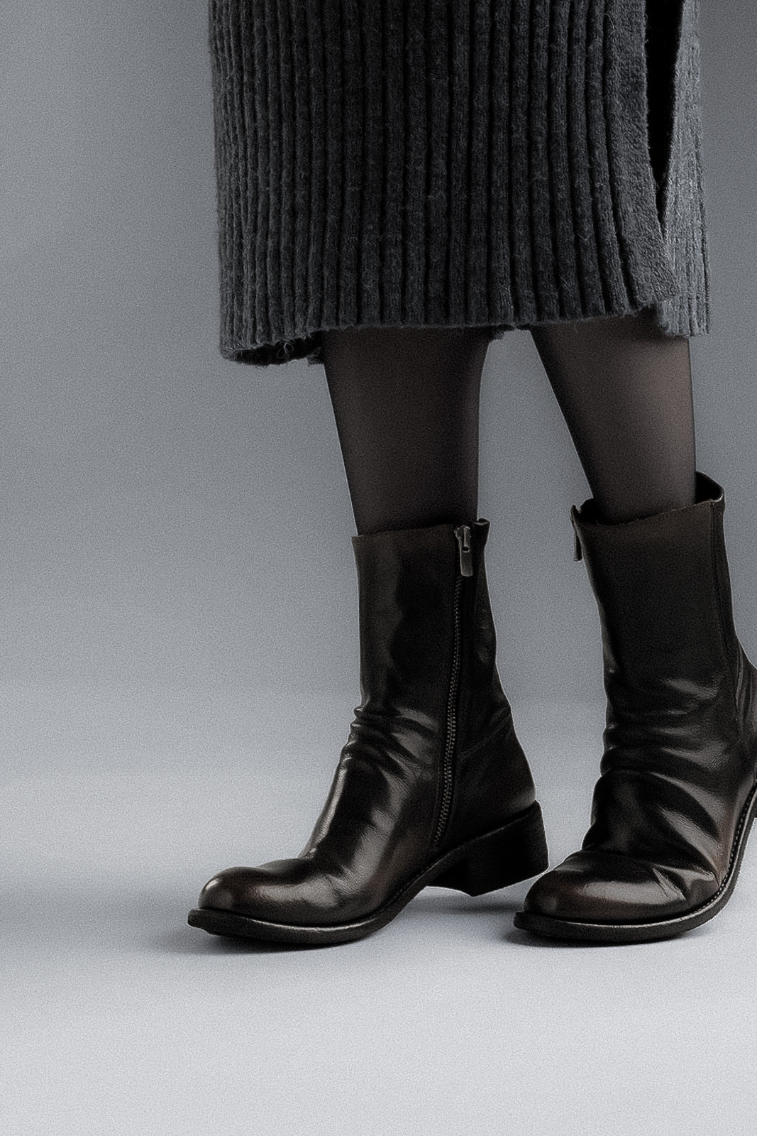 Zip-Stretch Boot Lison | Ebano Washed Buffalo Leather
