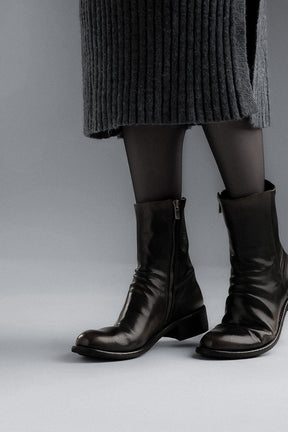 Zip-Stretch Boot Lison | Ebano Washed Buffalo Leather