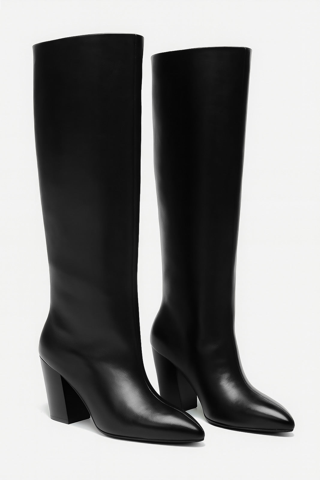 Heeled High Boot Sevre | Black Nappa Leather
