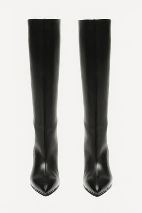 Heeled High Boot Sevre | Black Nappa Leather