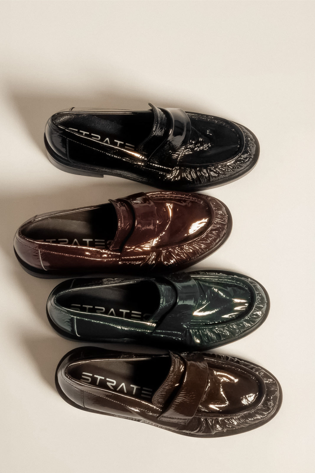 Crystal Loafer Romy | Brown Patent Nappa Leather