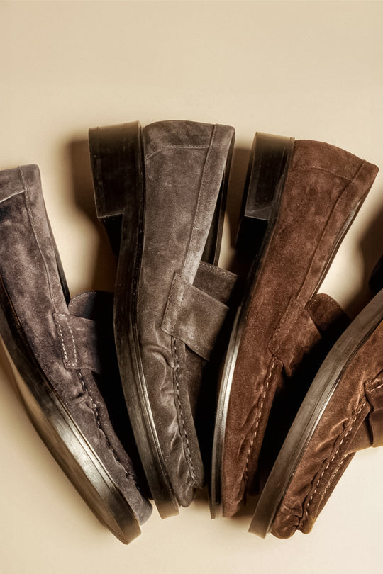 Scrunch Loafer Romy | Ash Grey Suede