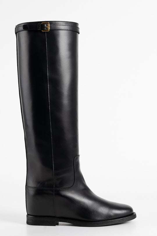 High Boot Vesna 5cm Wedge | Noble Black Calf Leather
