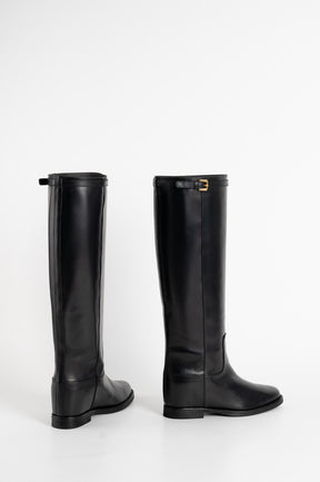 High Boot Vesna 5cm Wedge | Noble Black Calf Leather