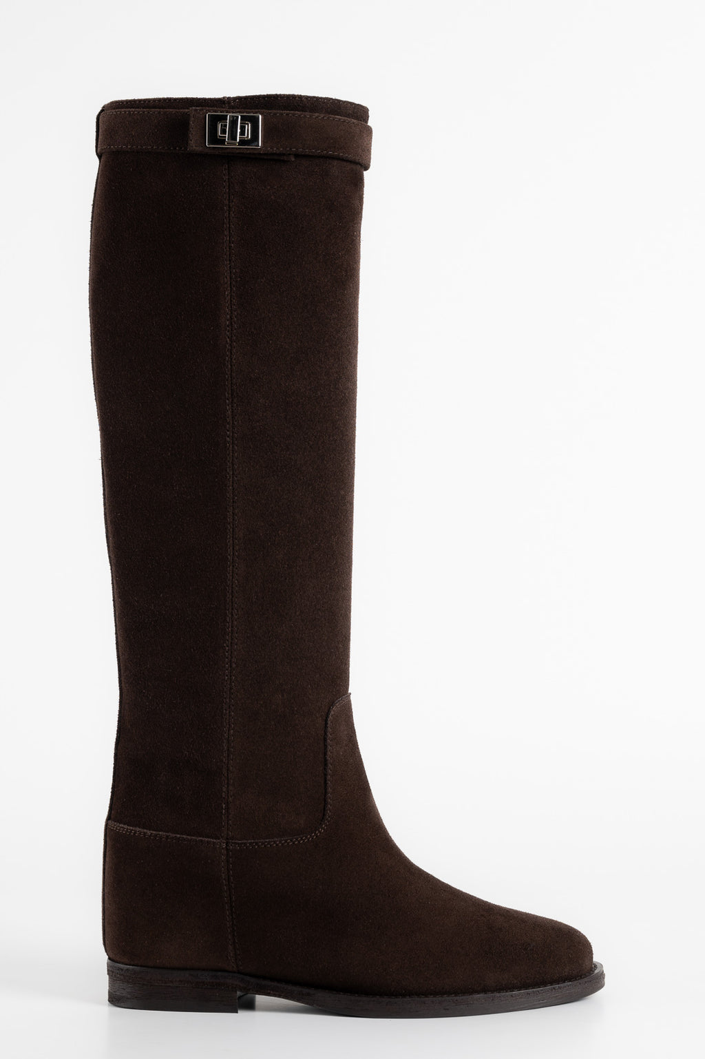 High Boot Siona 5cm Wedge | Cacao Brown Suede
