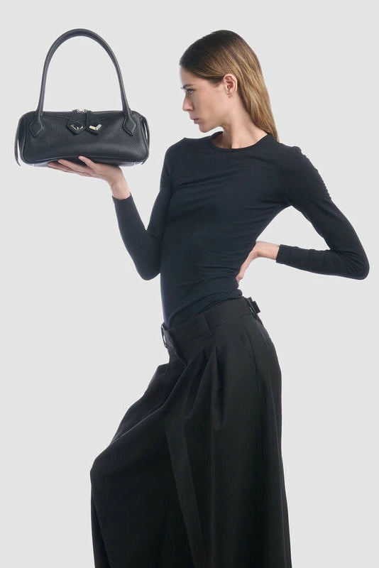 Handbag Anna | Elegant Black Calf Leather