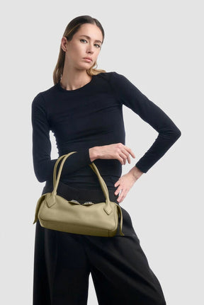 Bag Anna | Mauve Green Calf Leather