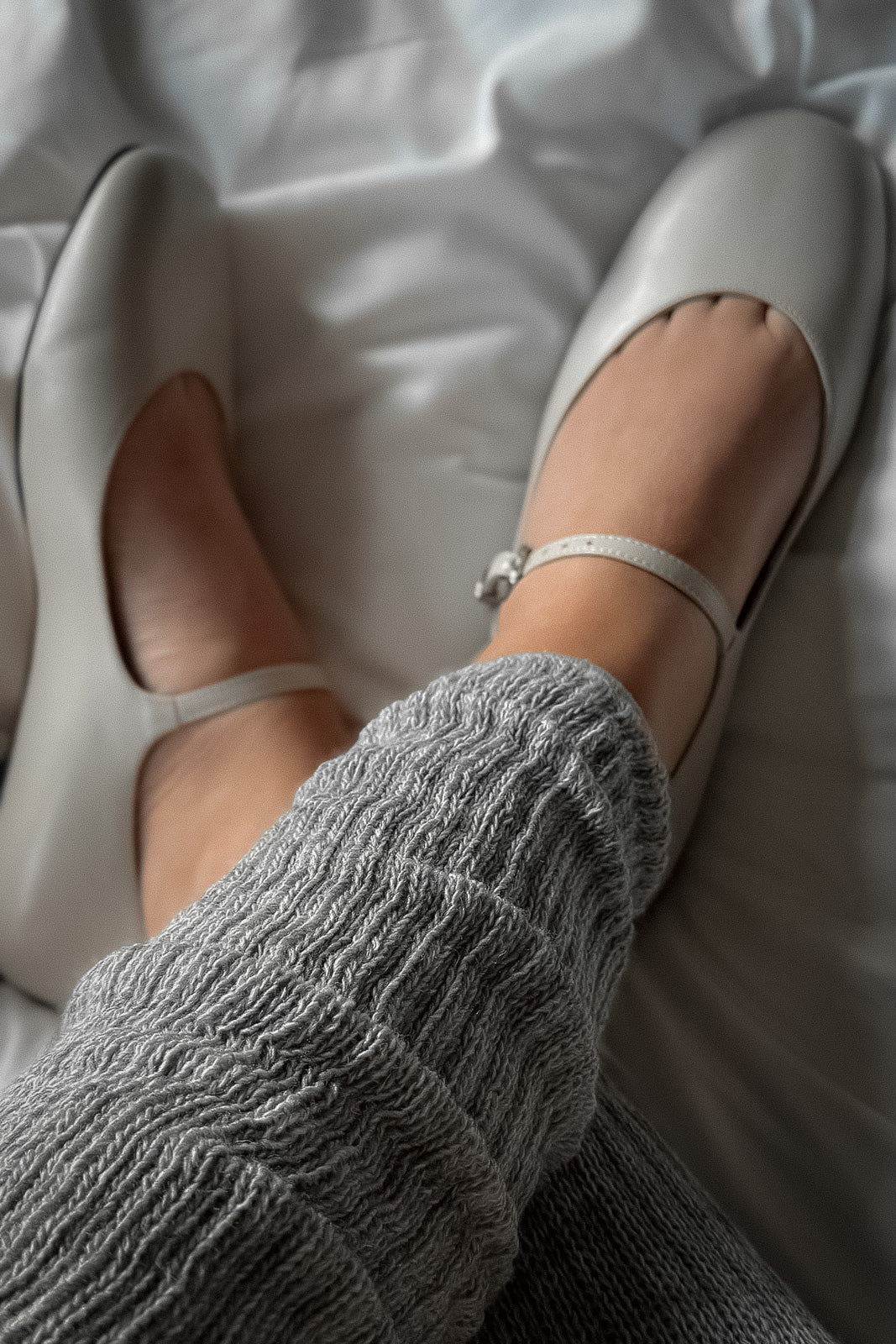 Mary Jane Flat Lily | Ivory White Calf Leather