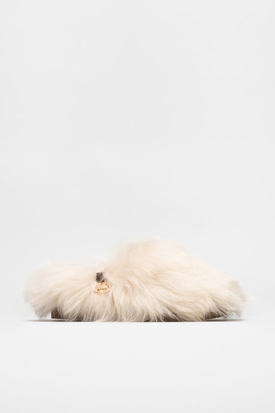 Slip-On Flat Meribel | Linen Beige Fur