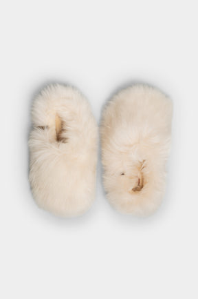 Slip-On Flat Meribel | Linen Beige Fur