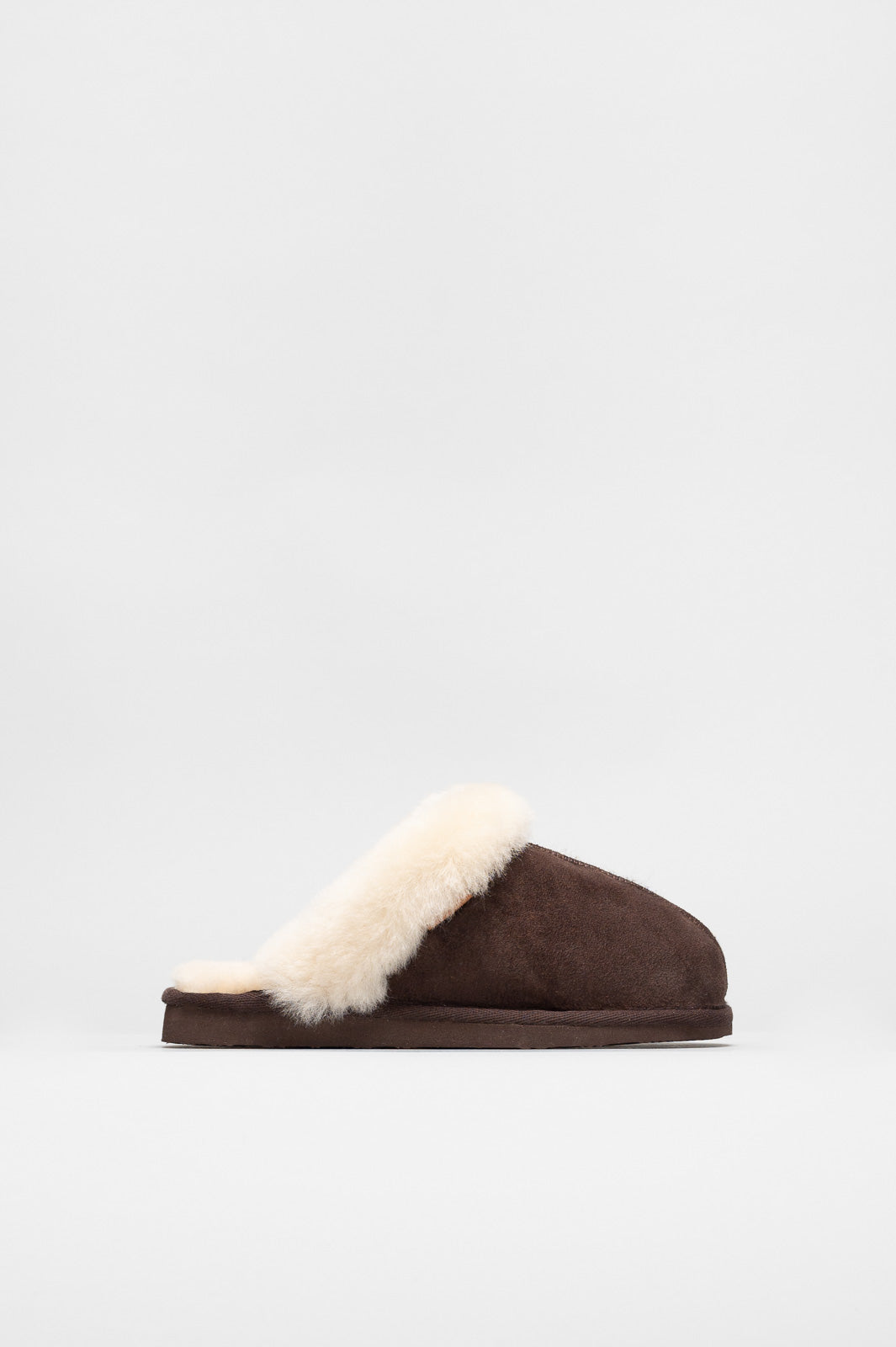 Slip-In Flat Jessica | Cacao Brown Oiled Suede Shearling