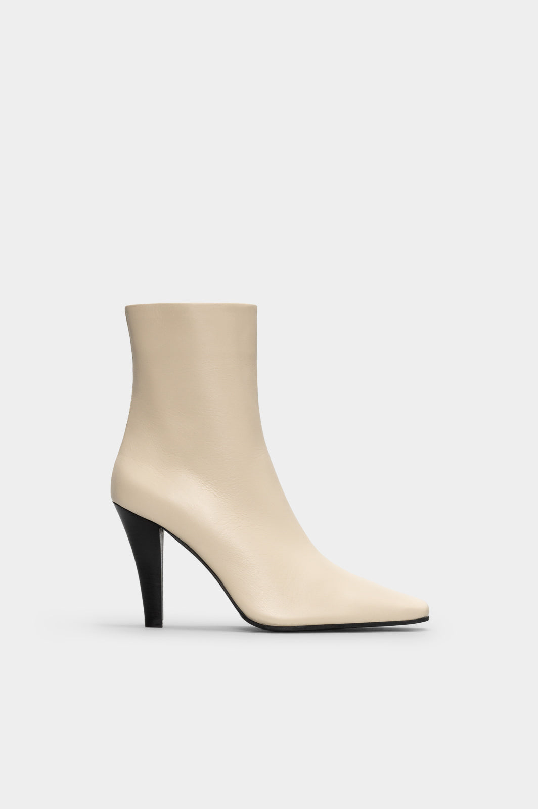 Heeled Ankle Boot Tripon | Cream White Calf Leather