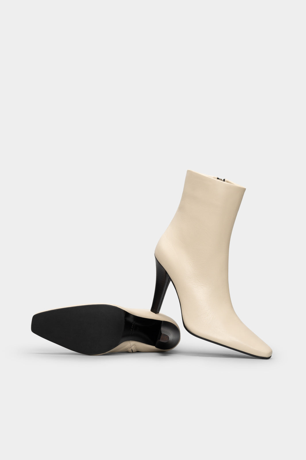 Heeled Ankle Boot Tripon | Cream White Calf Leather